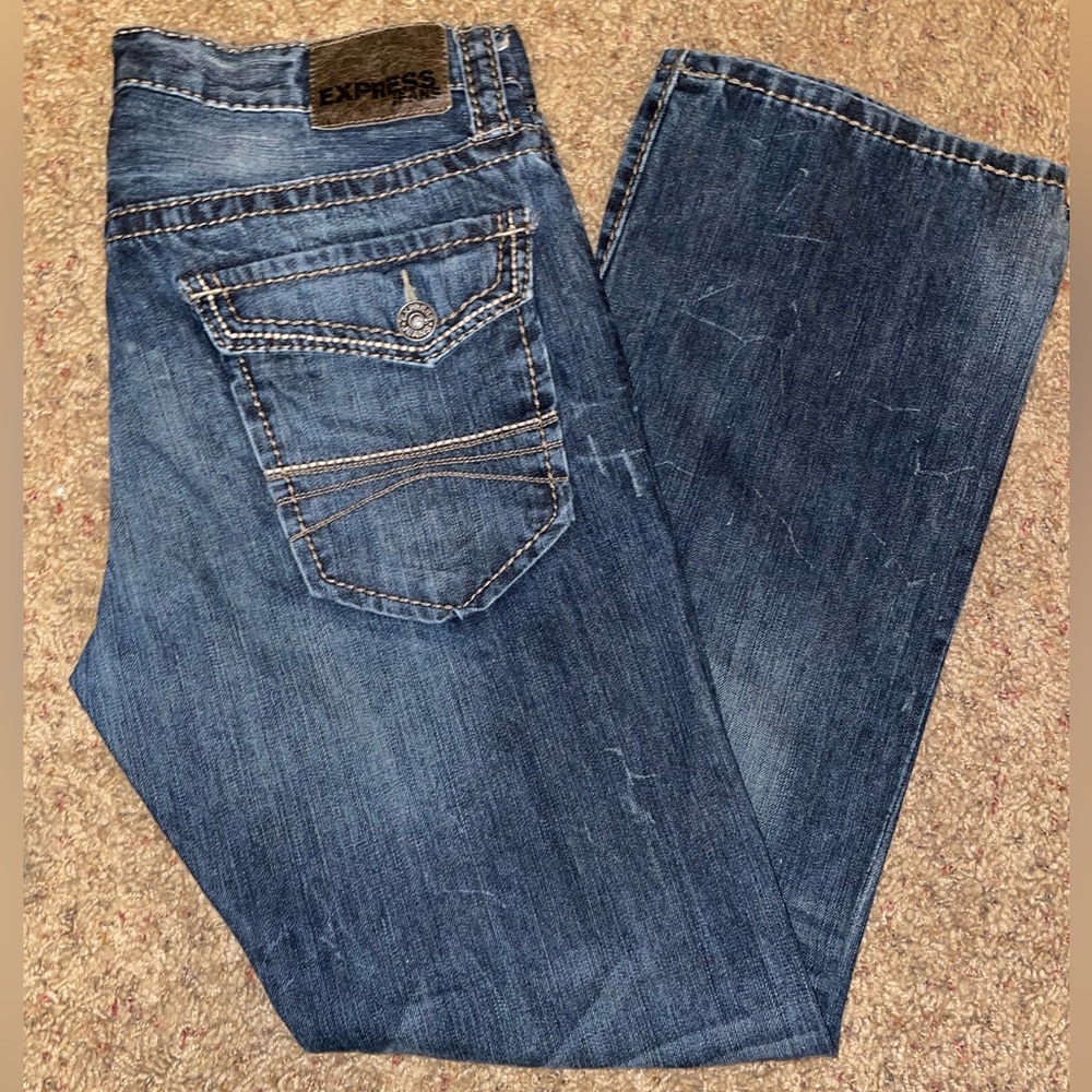 Express Men’s Rocco Slim Fit Boot Cut Jeans